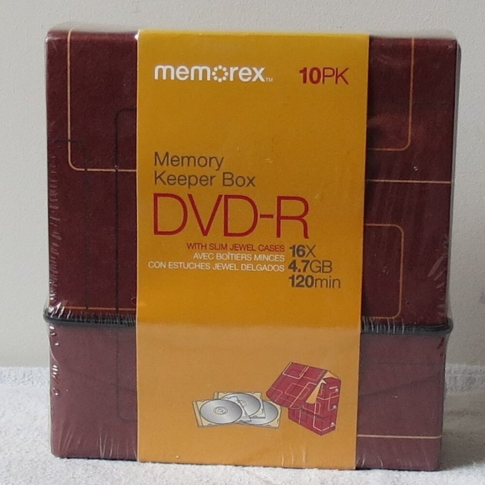 Memorex DVD-R Pack of 10 Memory Keeper Box With Jewel Cases 4.7 GB, 120 Min.